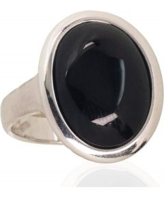 Серебряное кольцо #2101728(PRh-Gr)_ON, Серебро	925°, родий (покрытие), Оникс , Размер: 17, 5.3 гр.