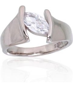 Серебряное кольцо #2101711(PRh-Gr)_CZ, Серебро	925°, родий (покрытие), Цирконы , Размер: 17, 5.3 гр.
