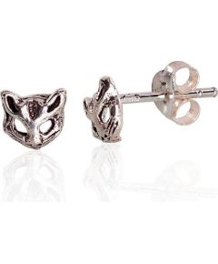 Серебряные серьги-пуссеты #2203406(POx-Bk), Серебро	925°, оксид (покрытие), 0.6 гр. Puseti