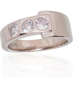 Серебряное кольцо #2101712(PRh-Gr)_CZ, Серебро	925°, родий (покрытие), Цирконы , Размер: 18, 6 гр.