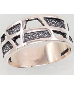 Серебряное кольцо #2101390(POx-Bk), Серебро	925°, оксид (покрытие), Размер: 17, 4 гр.