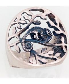 Серебряное кольцо #2101400(MATT+POX-B), Серебро	925°, оксид (покрытие), Размер: 17, 6.5 гр.