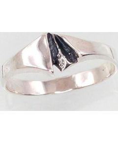 Серебряное кольцо #2101389(POX-BK), Серебро	925°, оксид (покрытие), Размер: 16.5, 2 гр.