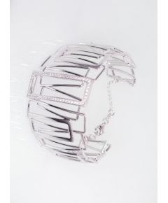 Серебряные браслеты #2600184(PRH-GR)_CZ, Серебро	925°, родий (покрытие), Цирконы , длина: 17 см, 25.9 гр.