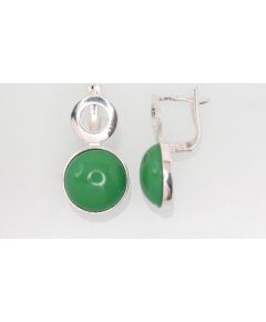 Sudraba auskari  #2202854_PC-LG, Sudrabs	925°, Gaiši zaļš plastika , 4.9 gr.