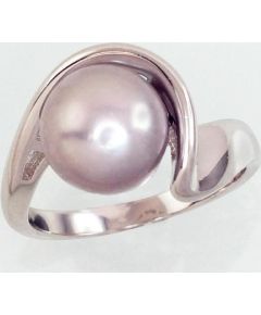 Серебряное кольцо #2101456(PRH-GR)_PE-GR, Серебро	925°, родий (покрытие),  Жемчуг , Размер: 16, 4 гр.