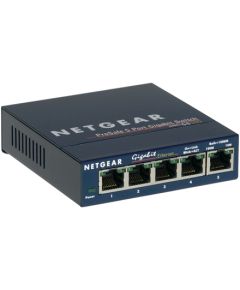 Netgear Switch GS105GE Unmanaged, Desktop, 1 Gbps (RJ-45) ports quantity 5, Power supply type External