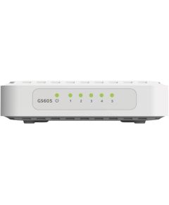 Netgear Switch GS605 Unmanaged, Desktop, 1 Gbps (RJ-45) ports quantity 5, Power supply type Single