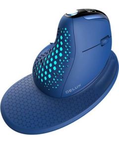 Wireless Ergonomic Mouse Delux M618XSD BT+2.4G RGB (blue)