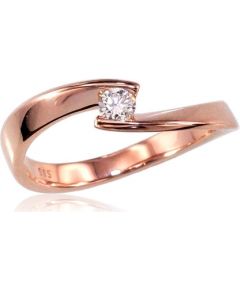 Золотое кольцо #1100382(Au-R)_DI, Красное Золото	585°, Бриллианты (0,13Ct), Размер: 17, 2.78 гр.