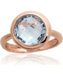 Золотое кольцо #1100959(Au-R)_TZLB, Красное Золото	585°, Небесно-голубой топаз , Размер: 18, 4.65 гр.