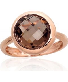 Золотое кольцо #1100959(Au-R)_KZSM, Красное Золото	585°, Дымчатый кварц , Размер: 17, 4.12 гр.