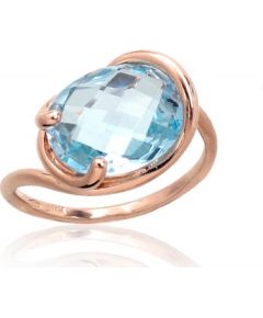 Золотое кольцо #1100958(Au-R)_TZLB, Красное Золото	585°, Небесно-голубой топаз , Размер: 18.5, 4.07 гр.