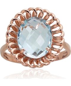 Золотое кольцо #1100960(Au-R)_TZLB, Красное Золото	585°, Небесно-голубой топаз , Размер: 20.5, 4.56 гр.