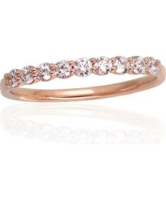 Золотое кольцо #1100943(Au-R)_DI, Красное Золото	585°, Бриллианты (0,392Ct), Размер: 17, 1.78 гр.