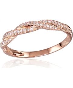 Золотое кольцо #1100122(Au-R)_DI, Красное Золото	585°, Бриллианты (0,126Ct), Размер: 16.5, 1.64 гр.