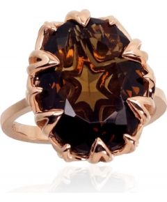 Золотое кольцо #1100914(Au-R)_KZSMSN, Красное Золото	585°, Дымчатый кварц (синт.) , Размер: 18, 5.58 гр.