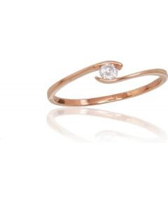 Золотое кольцо #1100805(Au-R)_CZ, Красное Золото	585°, Цирконы , Размер: 15, 1.09 гр.