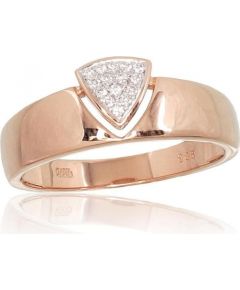 Золотое кольцо #1100704(Au-R+PRh-W)_DI, Красное Золото	585°, родий (покрытие) , Бриллианты (0,075Ct), Размер: 17, 3.15 гр.
