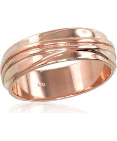 Laulību zelta gredzens #1100553(AU-R) (Gredzena biezums 6mm), Sarkanais zelts	585°, Izmērs: 22, 6.62 gr.