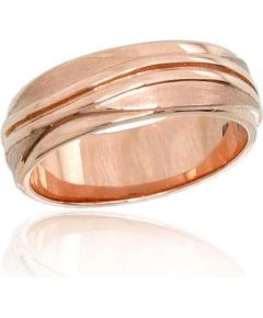 Laulību zelta gredzens #1100545(AU-R) (Gredzena biezums 6mm), Sarkanais zelts	585°, Izmērs: 22, 6.18 gr.