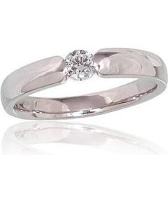 Помолвочное кольцо #1100557(AU-W)_DI, Белое золото	585°, Бриллианты (0,17Ct), Размер: 18, 3.6 гр.