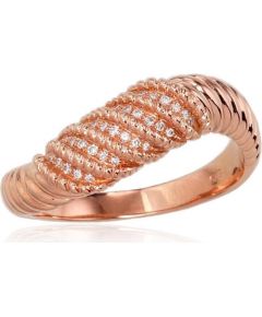Золотое кольцо #1100425(AU-R)_DI, Красное золото	585°, Бриллианты (0,082Ct), Размер: 18, 4.41 гр.