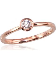 Помолвочное кольцо #1100383(AU-R)_DI, Красное золото	585°, Бриллианты (0,15Ct), Размер: 17, 1.83 гр.