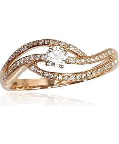 Помолвочное кольцо #1100206(AU-R)_DI, Красное золото	585°, Бриллианты (0,39Ct), Размер: 20, 2.97 гр.