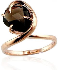 Золотое кольцо #1100087(AU-R)_KZSM, Красное золото	585°, Дымчатый кварц , Размер: 17, 3.45 гр.