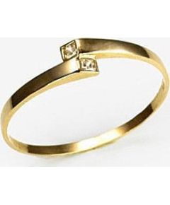 Золотое кольцо #1100003(AU-Y)_CZ, Желтое золото	585°, Цирконы , Размер: 16.25, 1.03 гр.