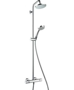 Hansgrohe Croma 160 1jet Showerpipe ar augšējo dušu, rokas dušas klausuli un termostatu, hroms Dušas un komplekti