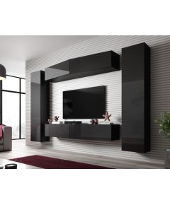 Cama Meble Cama Living room cabinet set VIGO SLANT 7 black/black gloss