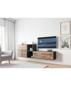 Cama Meble Cama living room furniture set ROCO 9 (RO1+RO3+2xRO6+2xRO5) antracite/wotan oak