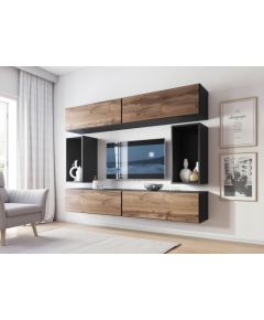 Cama Meble Cama living room furniture set ROCO 1 (4xRO1 + 2xRO4) antracite/wotan oak
