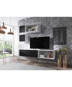 Cama Meble Cama living room furniture set ROCO 5 (RO1+2xRO4+2xRO5) white/white/black