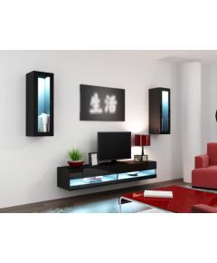 Cama Meble Cama Living room cabinet set VIGO NEW 11 black/black gloss