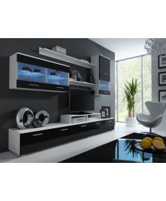 Cama Meble Cama storage cabinets set LOGO II 250/42/190 white/black gloss