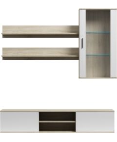 Cama Meble SOHO 5 set (RTV180 cabinet + wall unit + shelves) Sonoma oak / glossy white