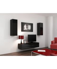 Cama Meble Cama Living room cabinet set VIGO 7 black/black gloss