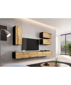 Cama Meble Cama living room cabinet set VIGO 13 black/wotan oak