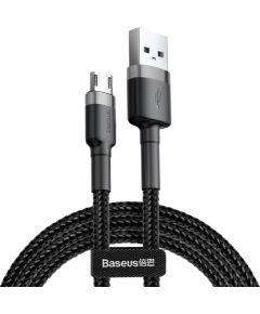 Kabelis USB2.0 A spraudnis - micro USB spraudnis 3.0m QC3.0 ar neilona apdari Cafule pelēks/melns BASEUS