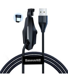 Кабель USB2.0 A штекер - USB C-штекер, 1.2m с держателем для телефона, черный, в нейлоновой оплетке, BASEUS