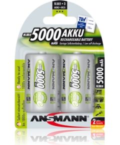 Akumulators R20 (D) 1.2V 5000mAh Ni-Mh ANSMANN (2 gab.iepakojums)