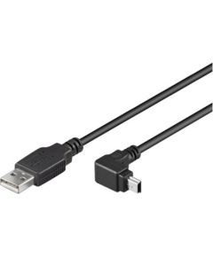 Goobay Kabelis USB2.0 A spraudnis -> USB mini B spraudnis 90° leņķis,1.8m melns