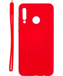 Evelatus Huawei P30 Lite Soft Touch Silicone Case with Strap Red