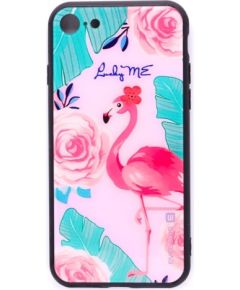 Evelatus Apple iPhone 7/8/SE 2020 Picture Glass Case Flamingo Party