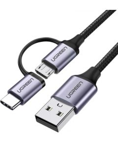 2in1 USB cable UGREEN Type-C / Micro USB, QC 3.0, 1m (black)