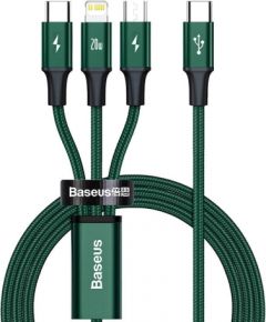 Baseus Rapid Series 3-in-1 cable USB-C For M+L+T 20W 1.5m (Green )