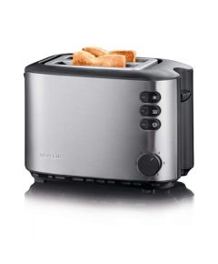 Severin AT 2514 Stainless steel/Black, Stainless steel, 850 W, Number of slots 2, Number of power levels 1, Bun warmer included